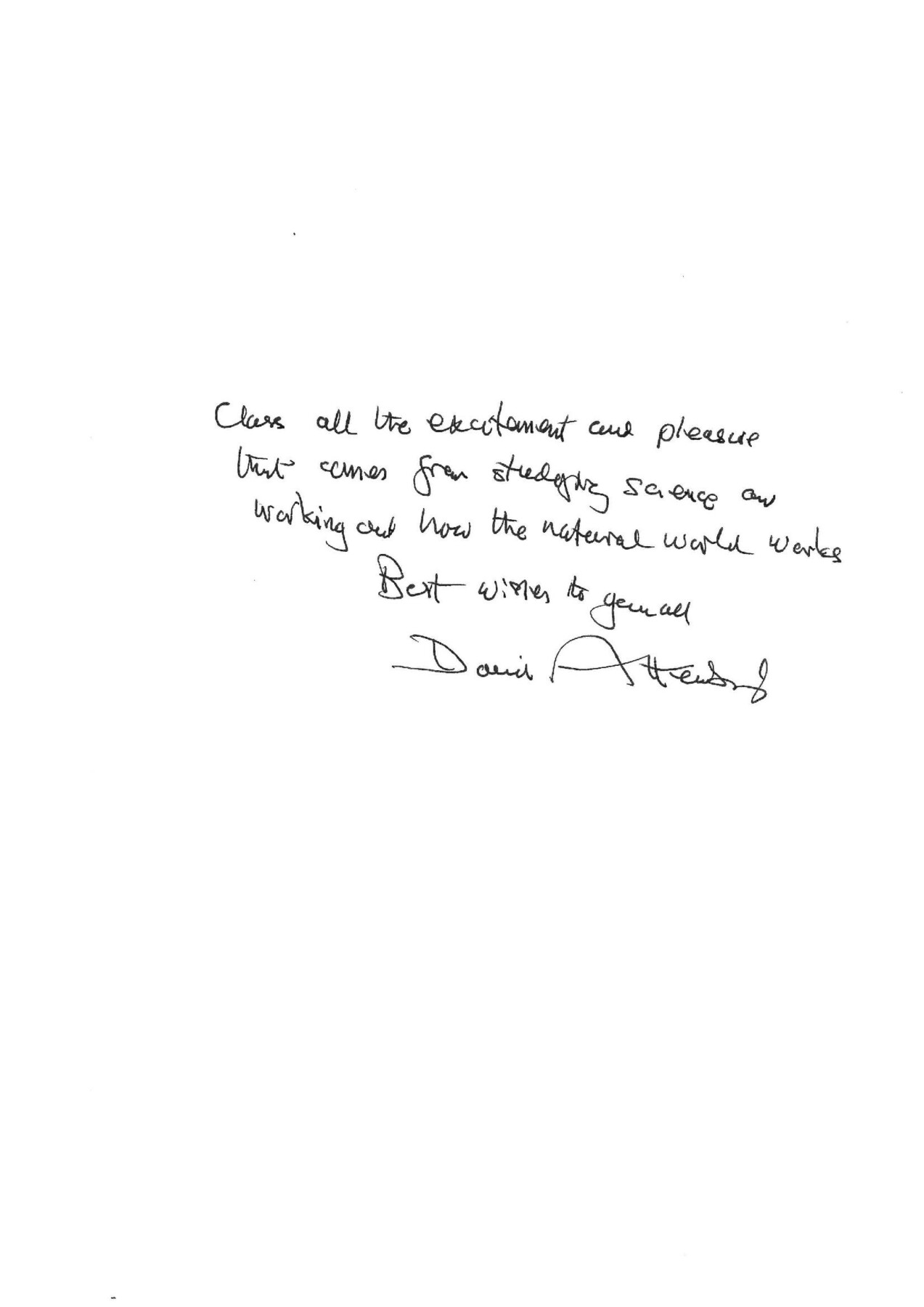 David Attenborough Class Message